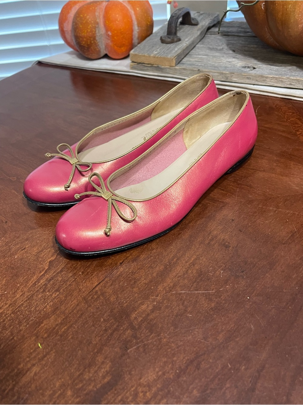Salvatore Ferragamo Boutique Pink Leather Ballet flats Italy